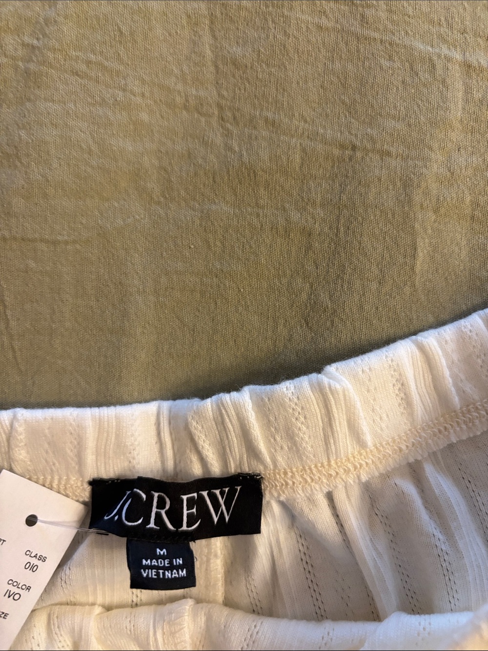 J. Crew White Eyelet Cotton Lightweight Lounge Pants - Picture 4 of 6